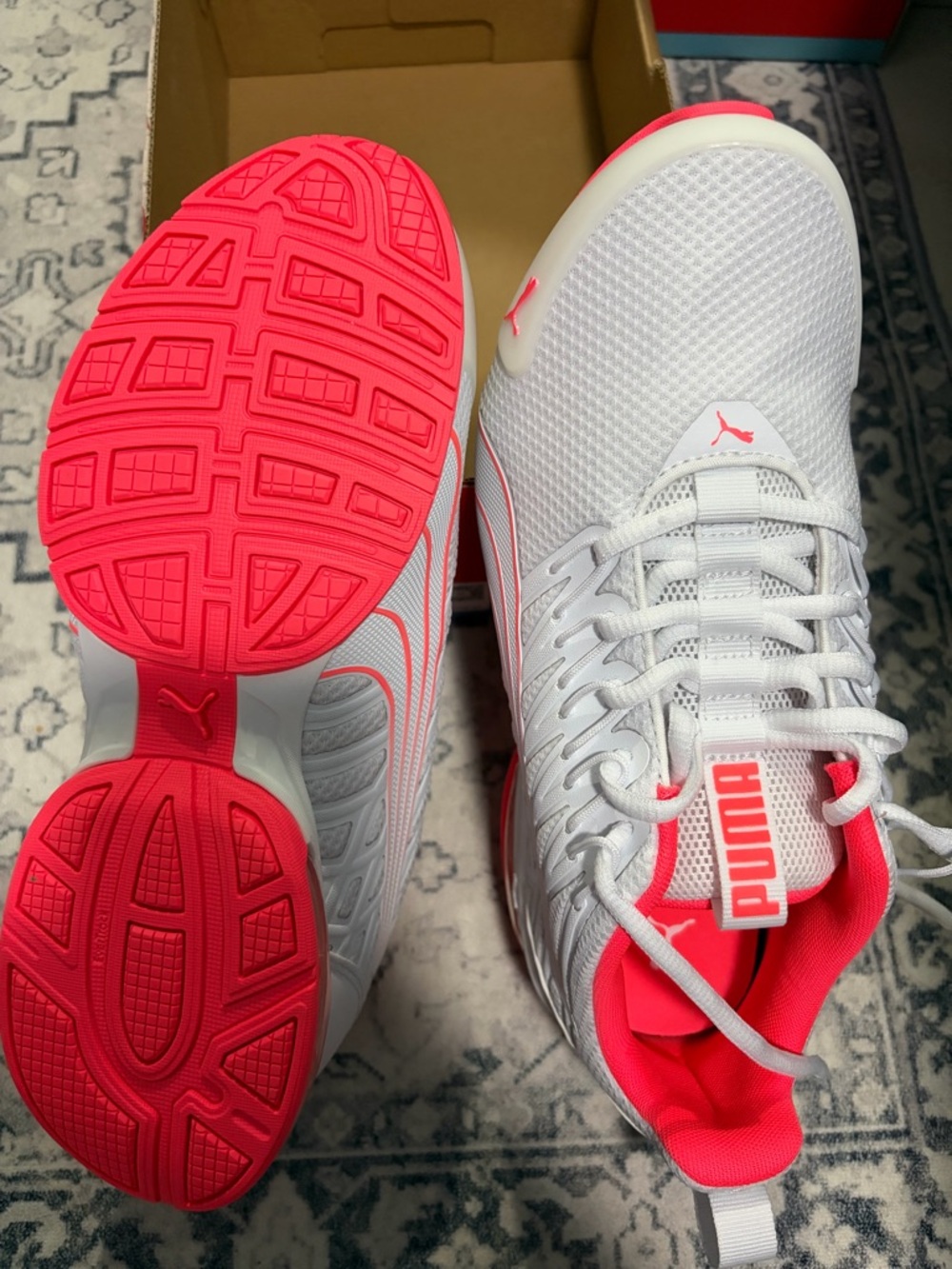 Puma White Athletic Sneakers with Pink Lining